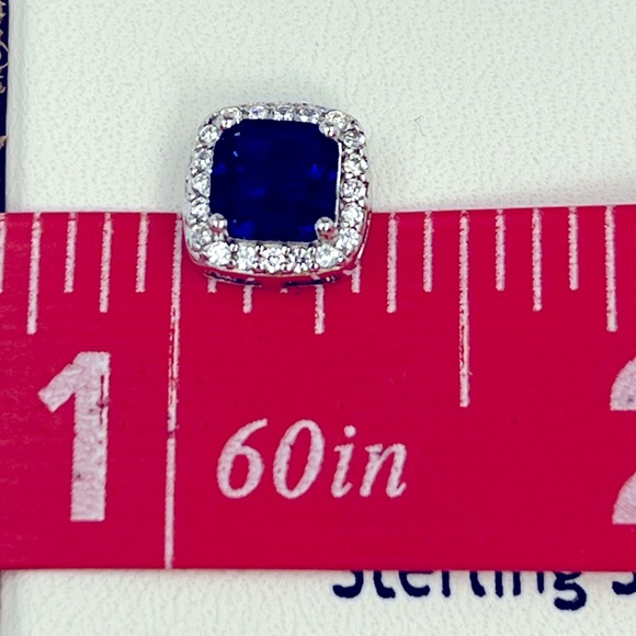 RACHEL ASHWELL, STERLING SILVER WITH CUBIC ZIRCONIA 2 STUD EARRINGS,SILVER COLOR - Picture 6 of 14